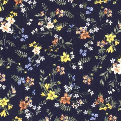 Viskosejersey  Sommerblumen blau (1m/12,-€)