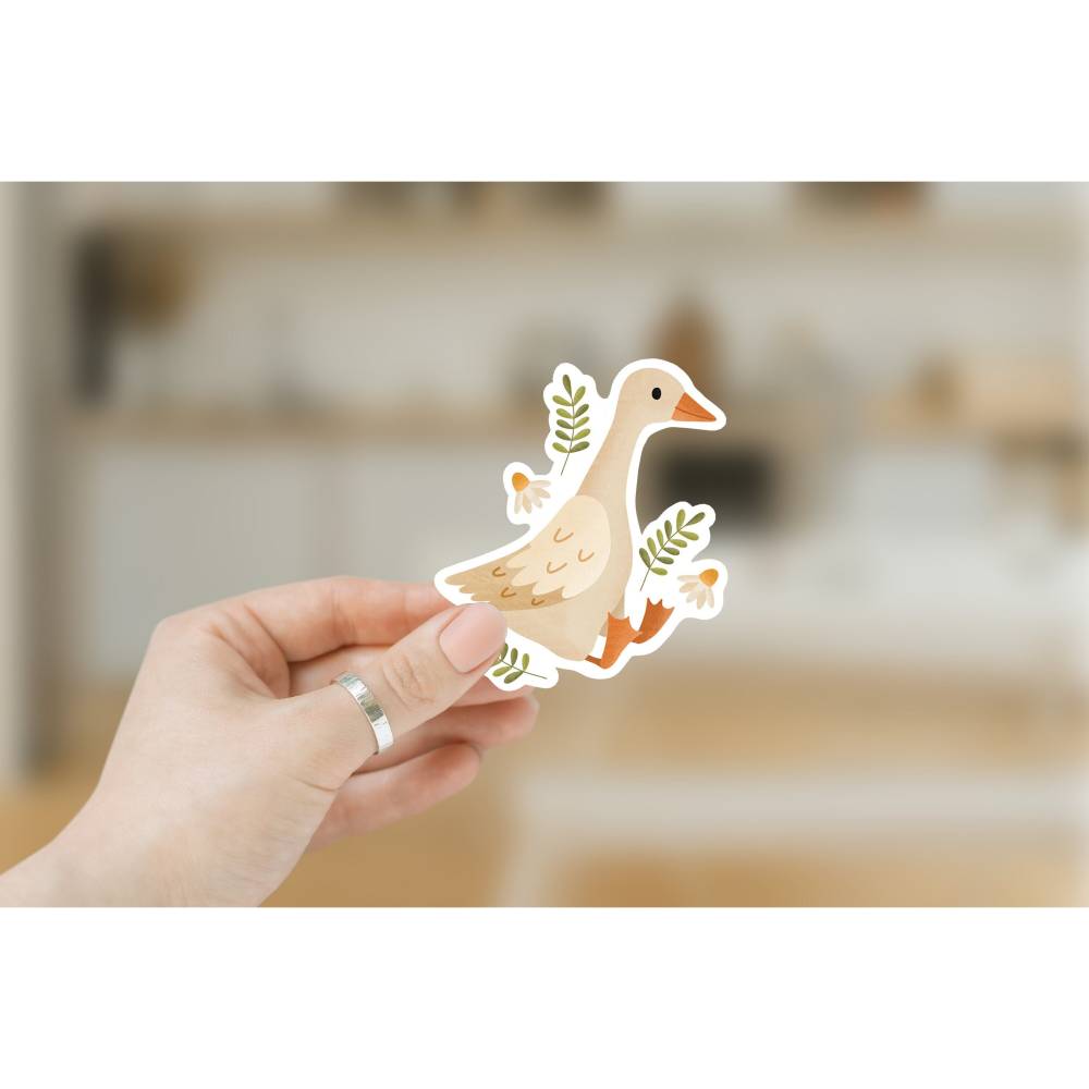 Sticker Gans Vinyl Aufkleber Gänse Kiss Cut - Goose Sticker - Aufkleber Wasserflasche - Abziehbild Mini - wasserdichter Bild 1