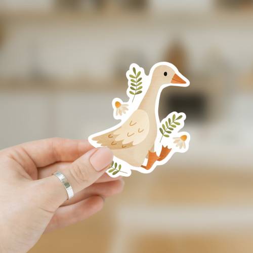 Sticker Gans Vinyl Aufkleber Gänse Kiss Cut - Goose Sticker - Aufkleber Wasserflasche - Abziehbild Mini - wasserdichter