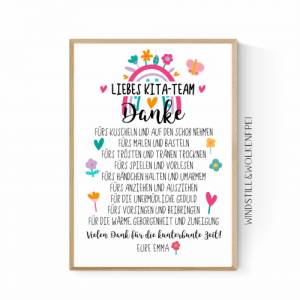 Abschiedsgeschenk Kindergarten Kita Team Erzieherin Geschenk Danke personalisiert mit Namen