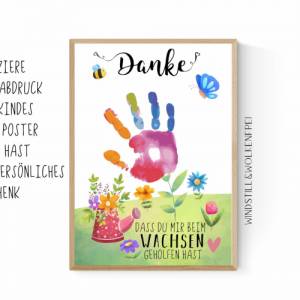 Persönliches  Abschiedsgeschenk Erzieherin Tagesmutter Kita Kindergarten Krippe Grundschule Lehrerin Handabdruck