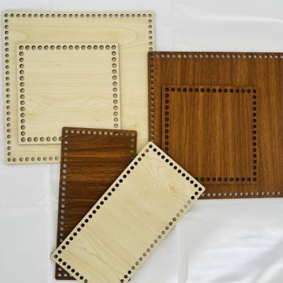 Korbböden aus Holz, Holzzuschnitte, Holzboden zum Umhäkeln in verschiedenen Farben und Größen