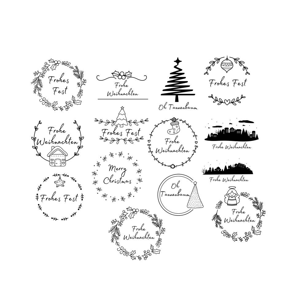 Frohe Weihnachten Bundle - Plotterdatei - SVG Download Datei - Basteln - DIY - Cricut - Tannenbaum Bild 1