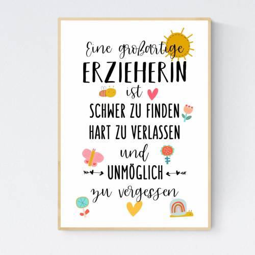 Abschiedsgeschenk Kindergarten Erzieherin Kita Kinderpflegerin Geschenk Danke Erzieherin