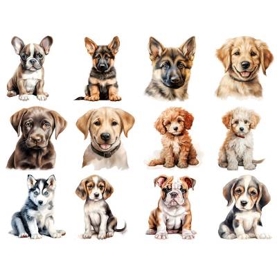 Bügelbilder Bügelmotiv Hund Welpe Hundebaby Labrador Schäferhund Junge Mädchen Baby Höhe 20cm