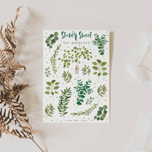 Sticker Sheet Eukalyptus Zweige A6 Stickerbogen Zweige - Aufkleber Kalender - Bullet Journal Sticker - Planner Sticker