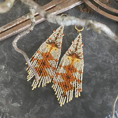 Ohrstecker • Nature • fringebeaded, leicht & angenehm zu tragender Ohrschmuck, außergewöhnlich und trendig, Unikat