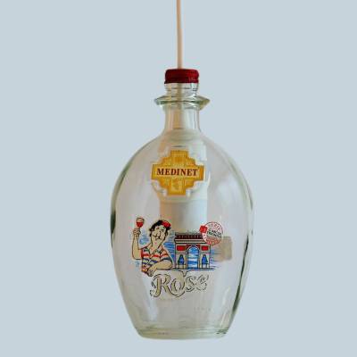 Flaschenlampe, Upcycling Lampe aus Flasche für Party u. Hausbar, Vintage Flaschenlicht, Deko Leuchtflasche