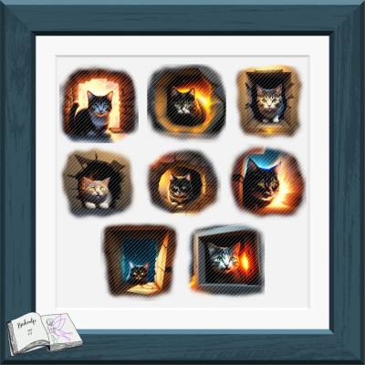 Digipapier crazy cats