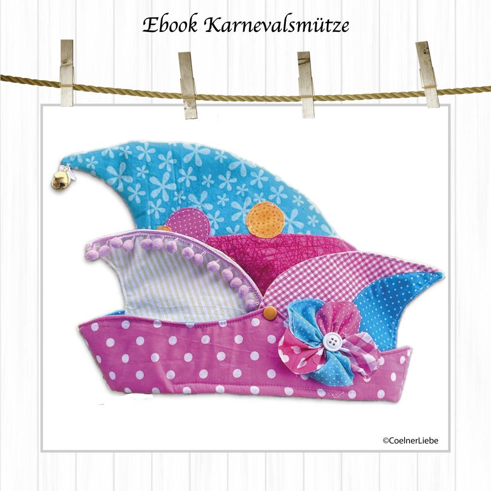 Ebook Karnevalsmütze – Nähanleitung & Schnittmuster in Einzelgrößen 52-64 Bild 2