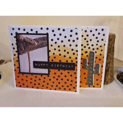 Geburtstagskarte / Leopard / Kaktus / Tiermotiv Geburtstagskarte / Leopard Design Geburtstagskarte