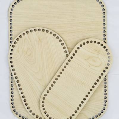 Korbböden aus Holz, Holzzuschnitte, Holzboden zum Umhäkeln in verschiedenen Farben und Größen