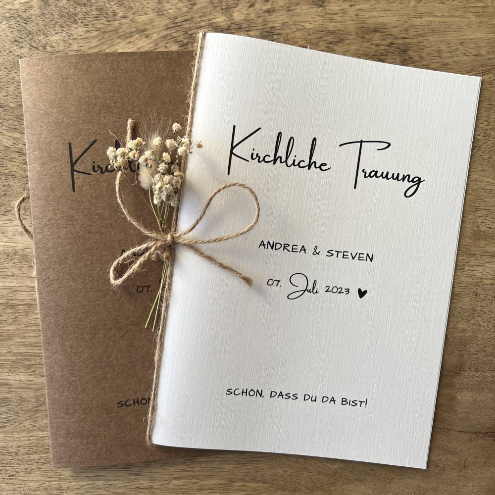 Kirchenheft Trauung Nr. 01 | personalisierbar | Katholischer Gottesdienst | kirchliche Trauung | Hochzeit | Kirche Heft Bild 1