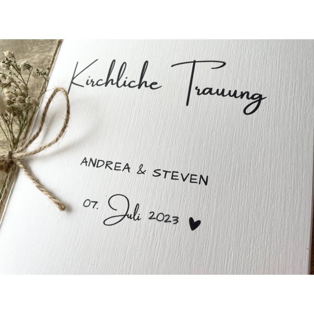 Kirchenheft Trauung Nr. 01 | personalisierbar | Katholischer Gottesdienst | kirchliche Trauung | Hochzeit | Kirche Heft Bild 2