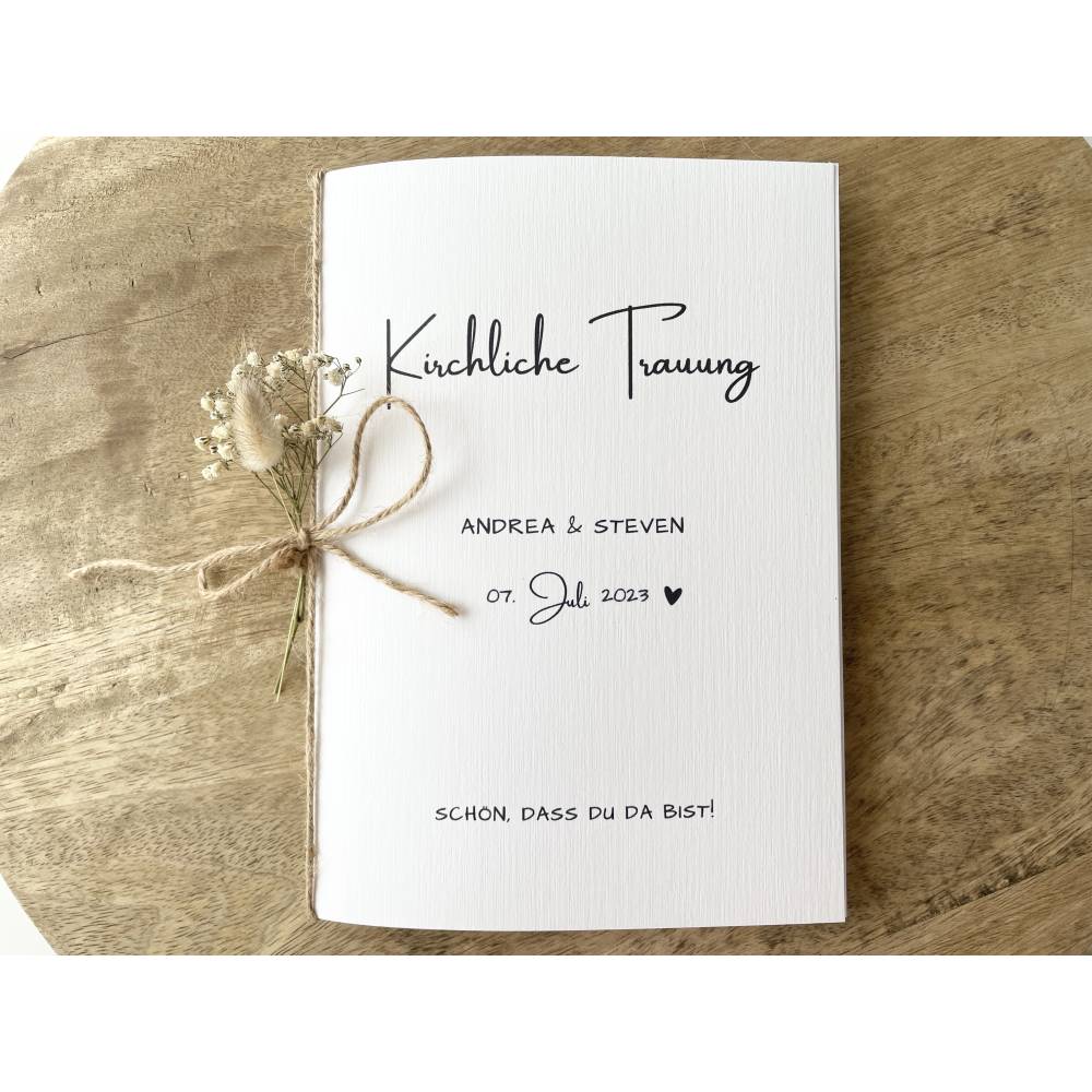 Kirchenheft Trauung Nr. 01 | personalisierbar | Katholischer Gottesdienst | kirchliche Trauung | Hochzeit | Kirche Heft Bild 3