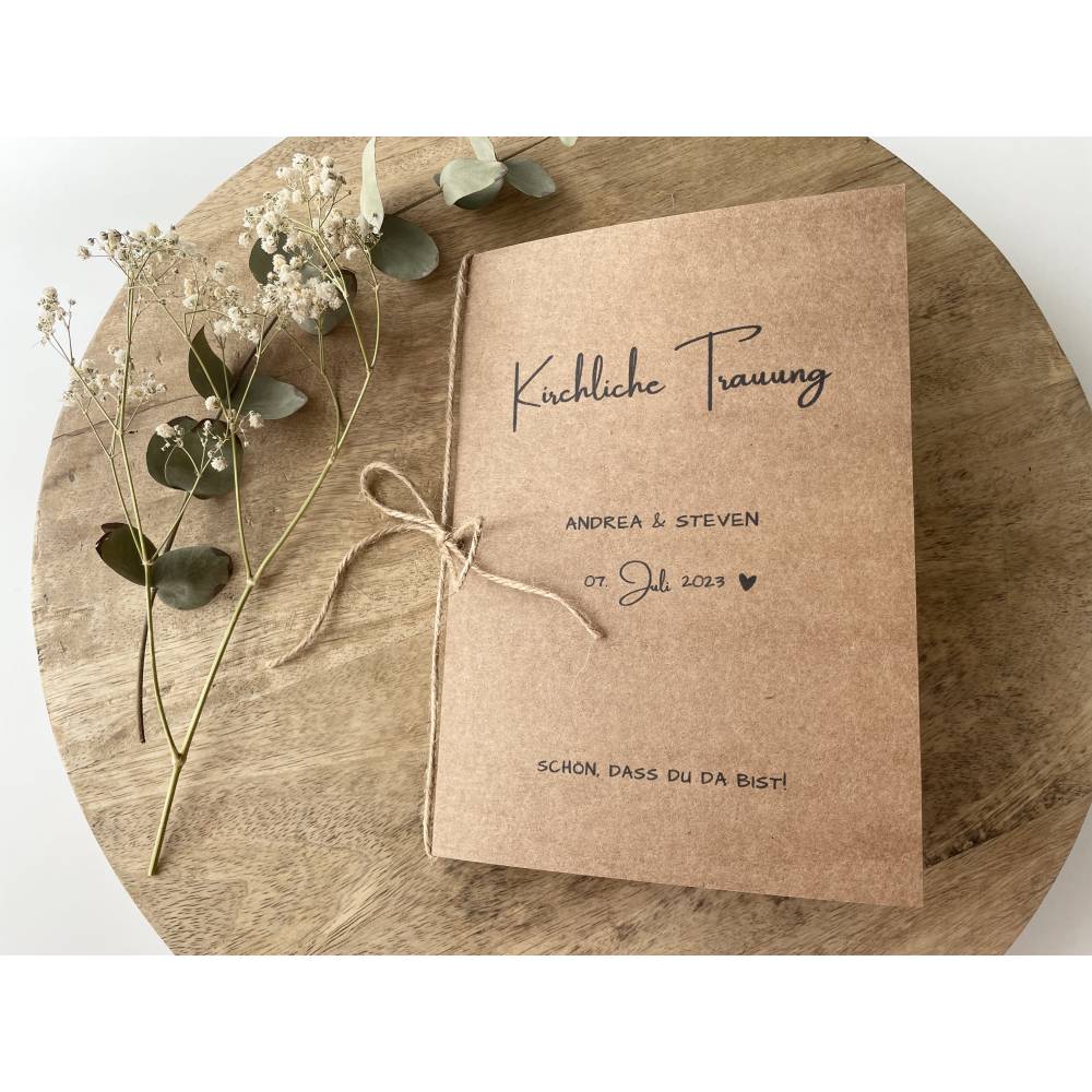 Kirchenheft Trauung Nr. 01 | personalisierbar | Katholischer Gottesdienst | kirchliche Trauung | Hochzeit | Kirche Heft Bild 4