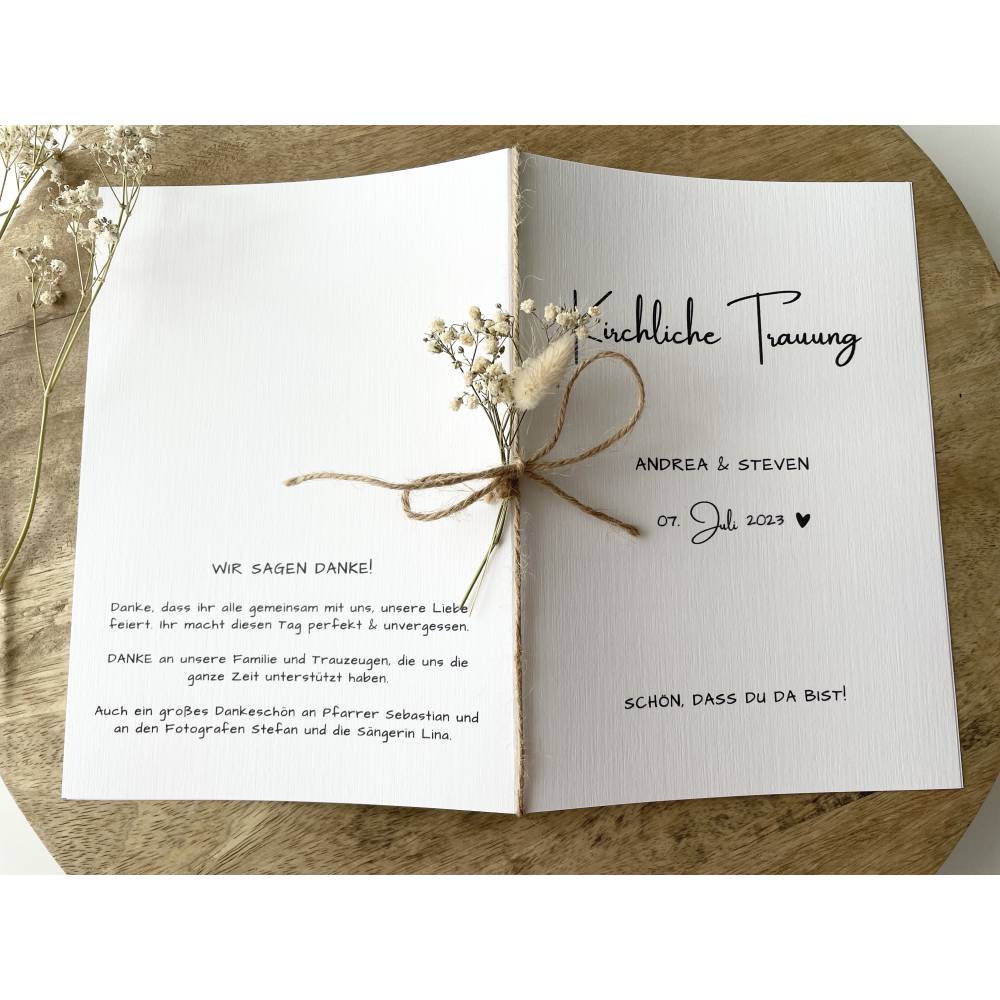 Kirchenheft Trauung Nr. 01 | personalisierbar | Katholischer Gottesdienst | kirchliche Trauung | Hochzeit | Kirche Heft Bild 5