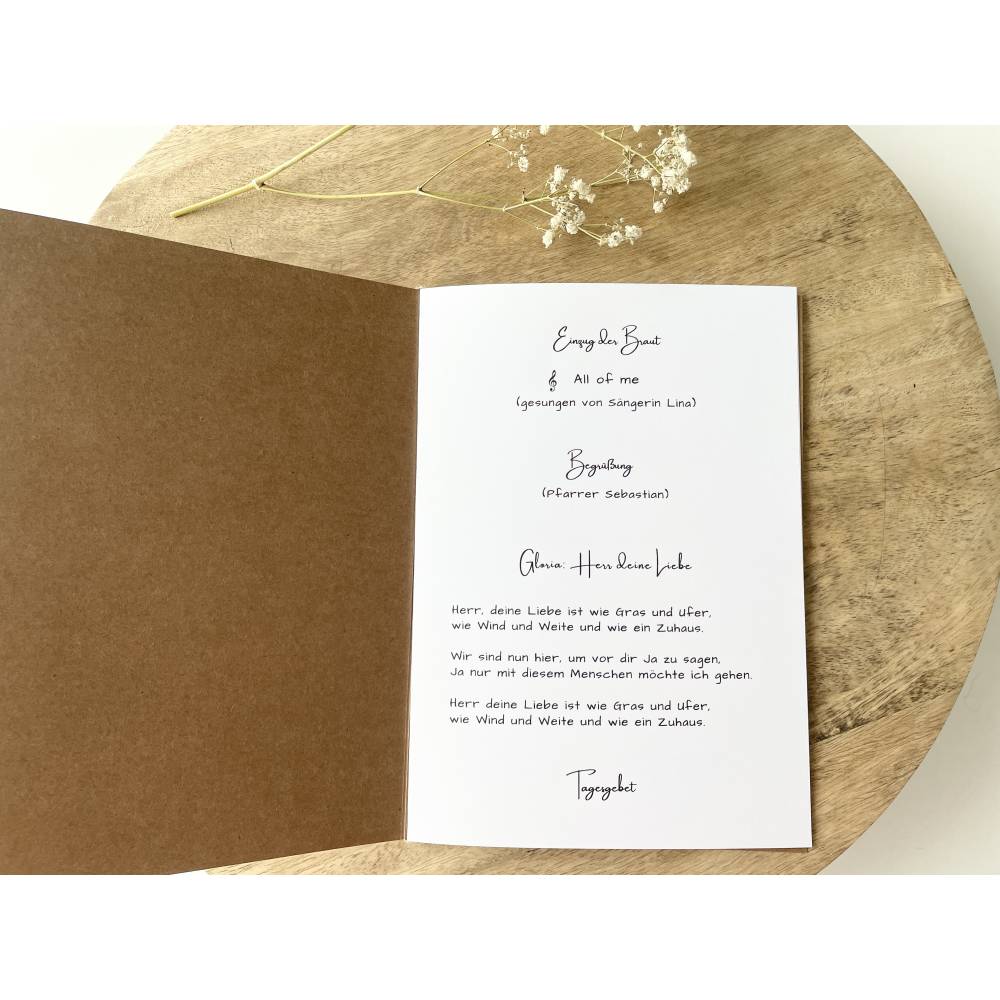 Kirchenheft Trauung Nr. 01 | personalisierbar | Katholischer Gottesdienst | kirchliche Trauung | Hochzeit | Kirche Heft Bild 6
