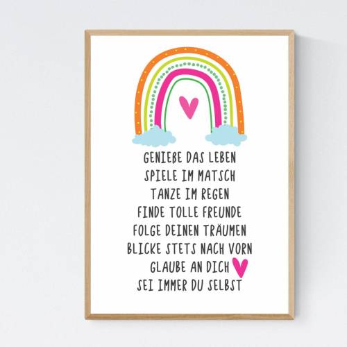 Geschenk zur Kommunion Erstkommunion Firmung Wünsche Mutmacher Poster Kinderzimmer