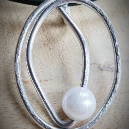 Drahtjuwel , Anhänger silber Blatt,Blatt Anhänger, Anhänger floral, Perlenanhänger, perlenkette, Elbenschmuck, Elfenkett