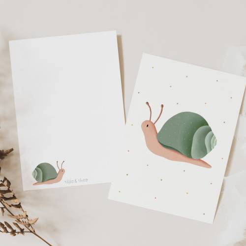 Postkarte Schnecke A6 Postkarte Kinder - Glückwünsche Geburtstag Kinderkarte Postkarte Geburtstagsgrüße Wiese - Geschenk