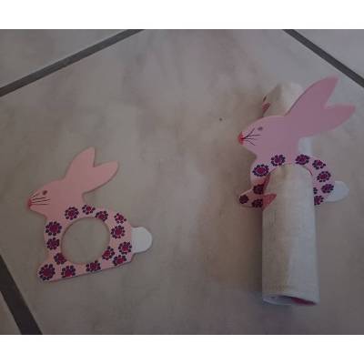 2 Serviettenringe Hase, rosa