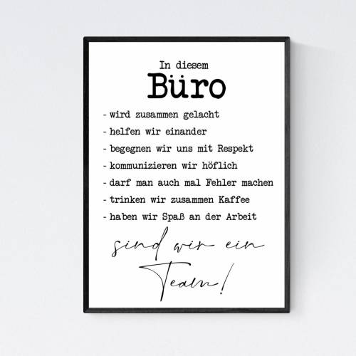 Poster Büro Team Teamregeln Büroregeln Bild