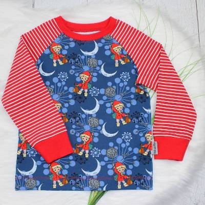 Sandmann | Langarmshirt | Pullover | Longsleeve | Raglan | Raglanshirt | blau | rot |
