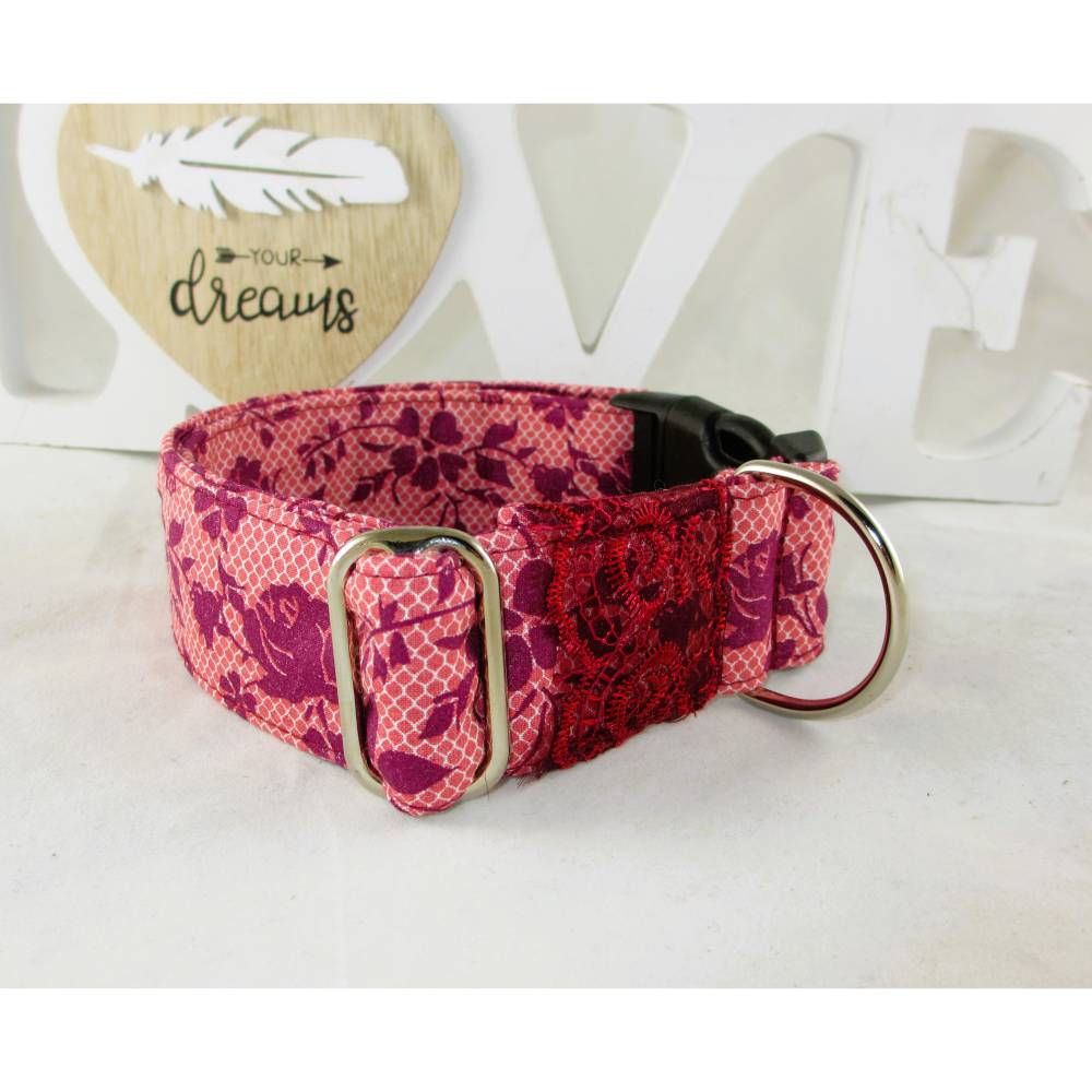 Hundehalsband "Magenta" Rot Halsband Hund Designerhalsband verstellbar mit  Klickverschluss