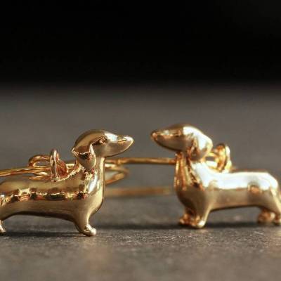 Creolen Dackel Hund Gold als außergewöhnlicher Dachshund Schmuck ein tierisches Geschenk