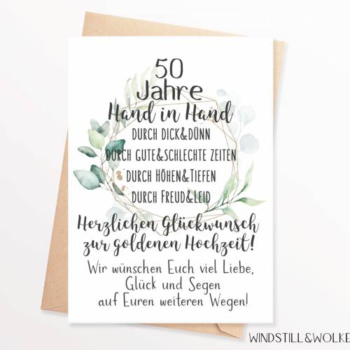 Karte Goldene Hochzeit Wünsche zur Goldenen Hochzeit