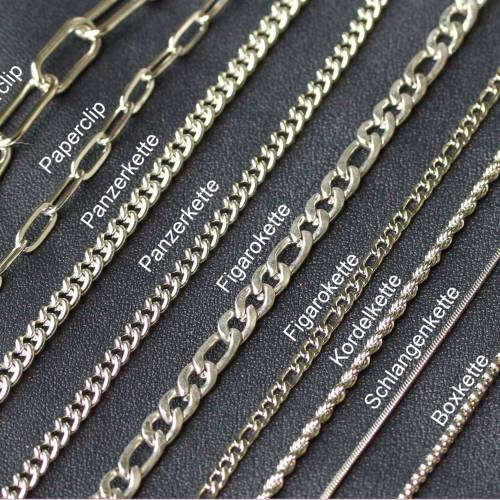 Edelstahl 316 Halskette unisex moderne Silberkette Kubanische Kette Gliederkette Figarokette Boxkette Schlangenkette Kas