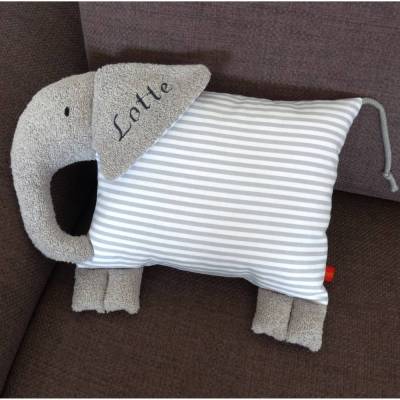 Kissen mit Namen Namenskissen Elefant Fridolin Geschenk zur Geburt oder Taufe