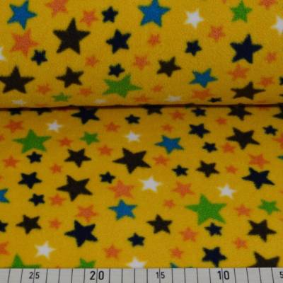 Polar Fleece  Sterne  Sternchen  Gelb  Meterware