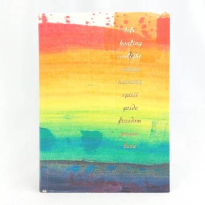Regenbogen, Notizbuch, A5, Goldprägung love, pride, freedom, handgefertigt, Unikat