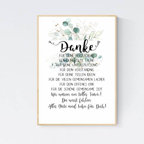Abschiedsgeschenk Kollegin Kollege Verabschiedung Ruhestand Rente Geschenk Poster Bild Eukalyptus