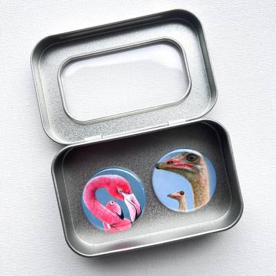 2 Magnete in der Box, Kühlschrankmagnet, Küche, Rezepthalter, witzige Magnete, Button Magnete, runde Magnete, Geschenk Büro,kleines Geschenk