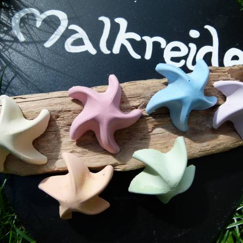 6 bunte TafelKreide "Seestern" * Malkreide * Straßenkreide * Mitgebsel Geschenke für Geburtstag, Adventskalender