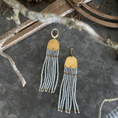 Ohrhänger, Ohrschmuck, handmade, stylisch, fringe beaded, Boho, leicht & angenehm zu tagen, feminin, Fransenohrringe