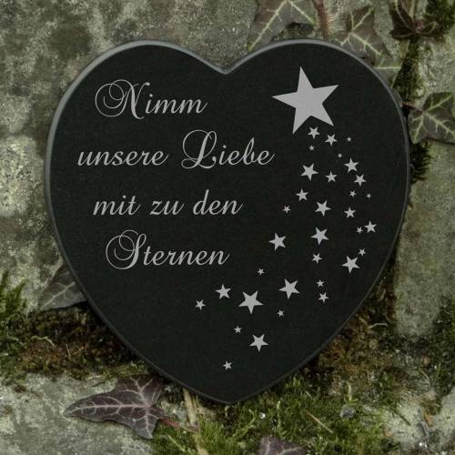 Gedenkstein Sternenkind Herz Grabschmuck Marmor Gravur Baby Grabstein Grabdekoration
