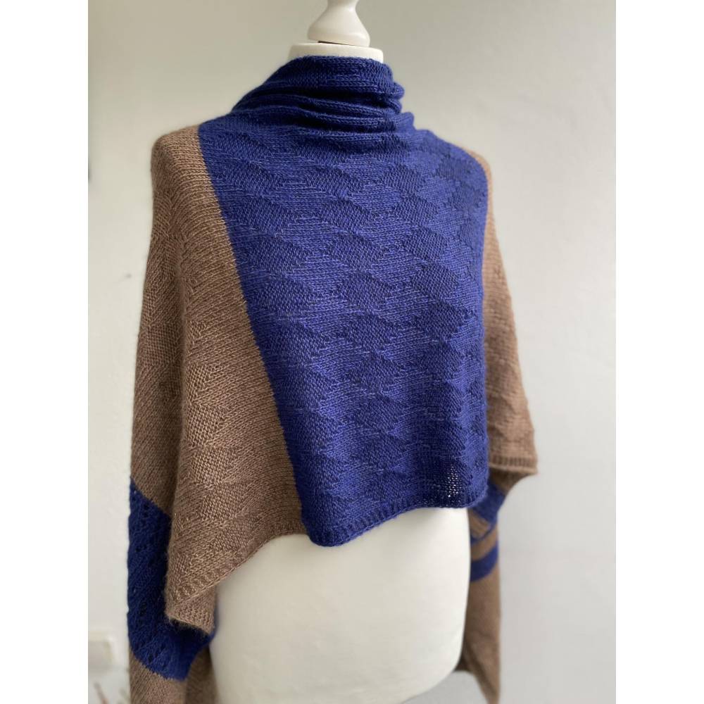 Strickanleitung Lizas Schaltuch Mocha Blues Bild 3