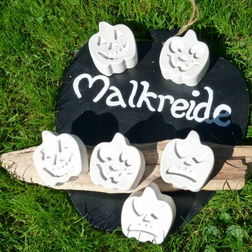 6 große weiße TafelKreiden Halloween Kürbisse Malkreiden Straßenkreiden Einschulung Geburtstag Mottogeburtstag Adventska