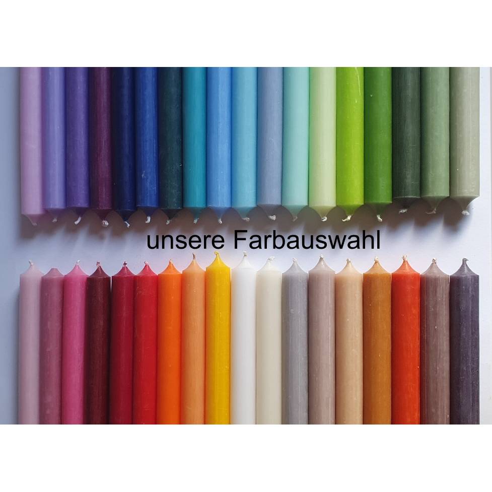lange Stabkerzen 18cm lang - 22mm Durchmesser farbig | Geburtstagskerzen
