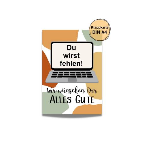 Große Karte zum Abschied Abschiedskarte Kollege Kollegin Verabschiedung Ruhestand Rente DIN A4
