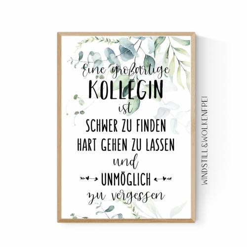Abschiedsgeschenk Kollegin Arbeitskollegin Verabschiedung Ruhestand Rente Geschenk Poster Bild Eukalyptus