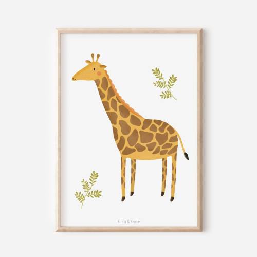 Poster Giraffe Kinderzimmer Kinderposter Baby Tiere - Babyzimmer Poster - Poster Giraffen Kinderzimmer - Geschenk Geburt