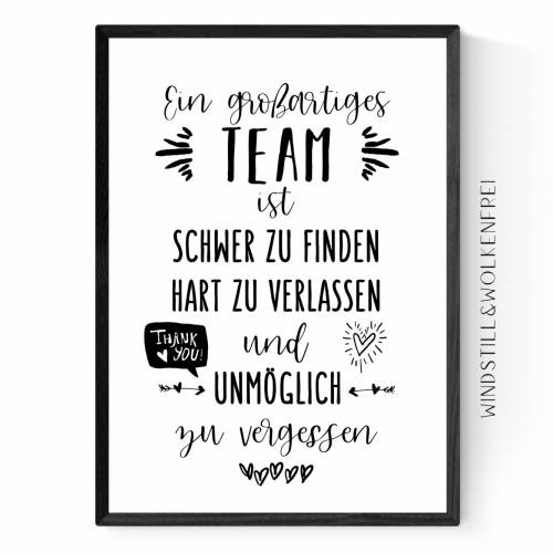 Abschiedsgeschenk Team Abschied vom Team Kollegen Poster Druck