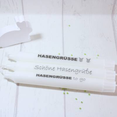 Osterdeko * Osterkerze * Gastgeschenk * Geschenkidee Ostern * Hasengrüße