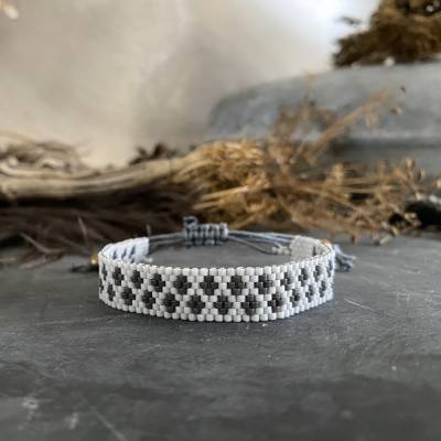 Handgefertigtes Armband aus japanischen Saatperlen  •|• Ethno •|• Nativ •|• Hippie