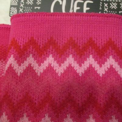 Fertigbündchen Cuff Jacquard Chevron Zacken -Fuchsia(1Stück/5,-€)